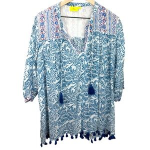 Roberta Roller Rabbit Womens Size L Serafina Tunic Aditi Beach Boho Coastal